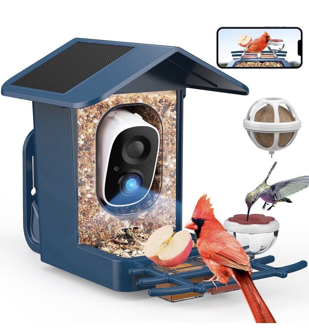 Bird Feeder with Camera Solar Powered, AI Identify & Auto Capture